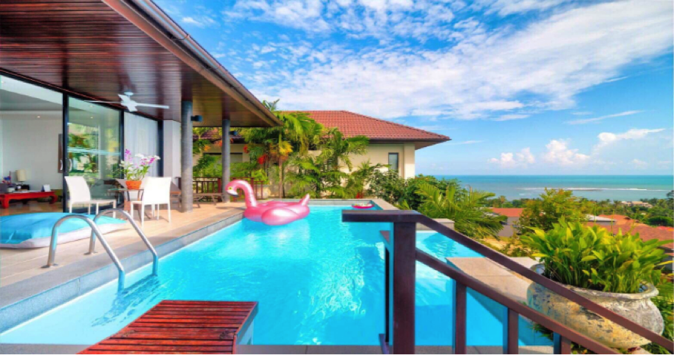 Tropical Modern 3-Bedroom Sea View Villa in Lamai