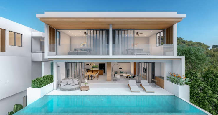 Modern 3 Bedroom Sea View Pool Villa in Bophut