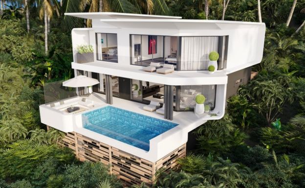 Stylish 3 Bed Luxury Sea View Villas in Chaweng Hills