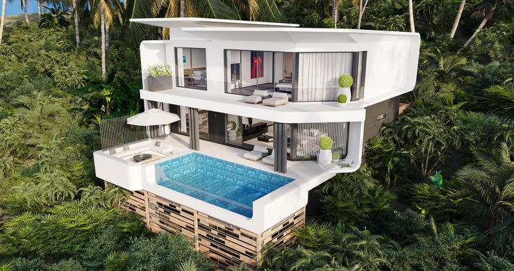 Stylish 3 Bed Luxury Sea View Villas in Chaweng Hills