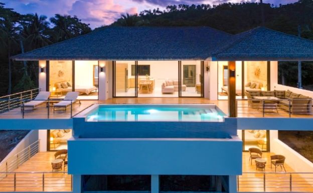 Tropical 4 Bed Luxury Sea View Villa for Sale in Lamai